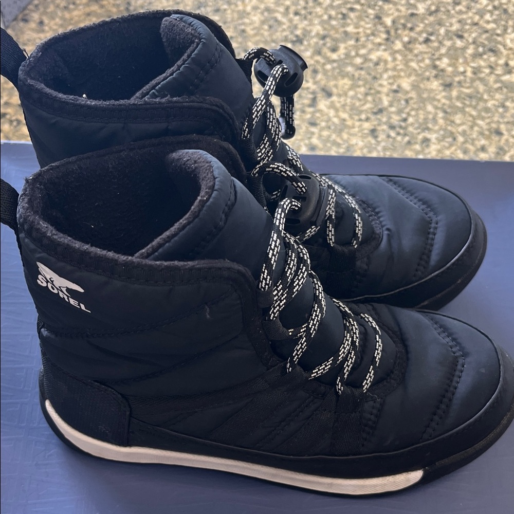 Sorel Black and White Winter Boots